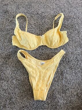 Wild fable Yellow Lace Bikini Set - top xl, bottoms m